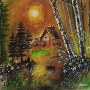 landscape sunset painting